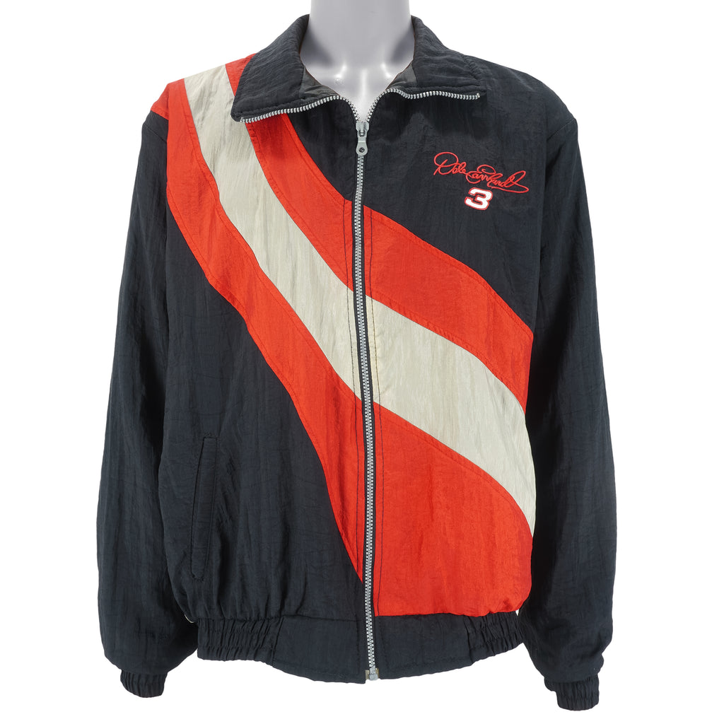 NASCAR (Ashley) - Dale Earnhardt Intimidator Embroidered Jacket 1990s Large Vintage Retro