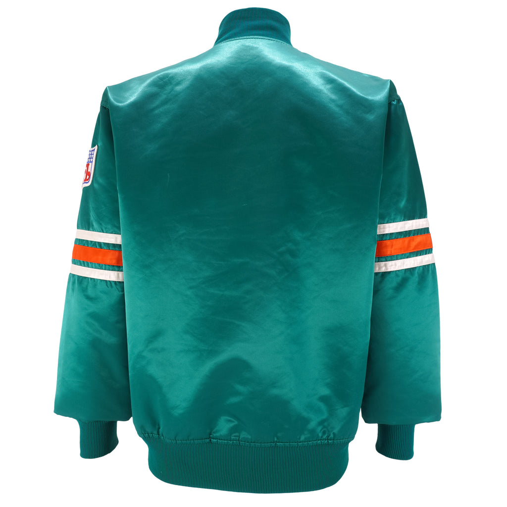 Starter - Miami Dolphins Embroidered Satin Jacket 1980s Large Vintage Retro Football