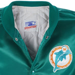 Starter - Miami Dolphins Embroidered Satin Jacket 1990s Large Vintage Retro Football