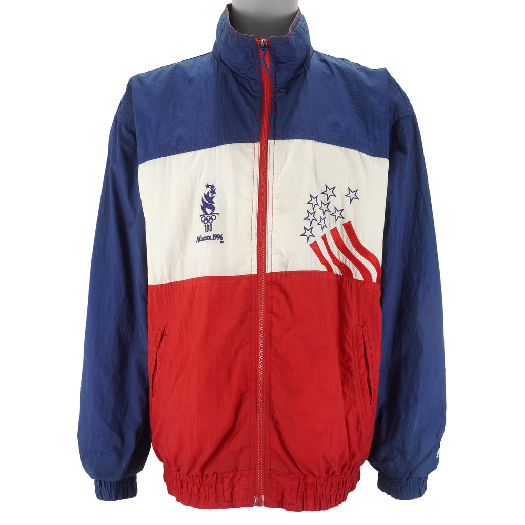 Starter - Atlanta Olympics, Team USA Embroidered Windbreaker 1996 Large Vintage Retro