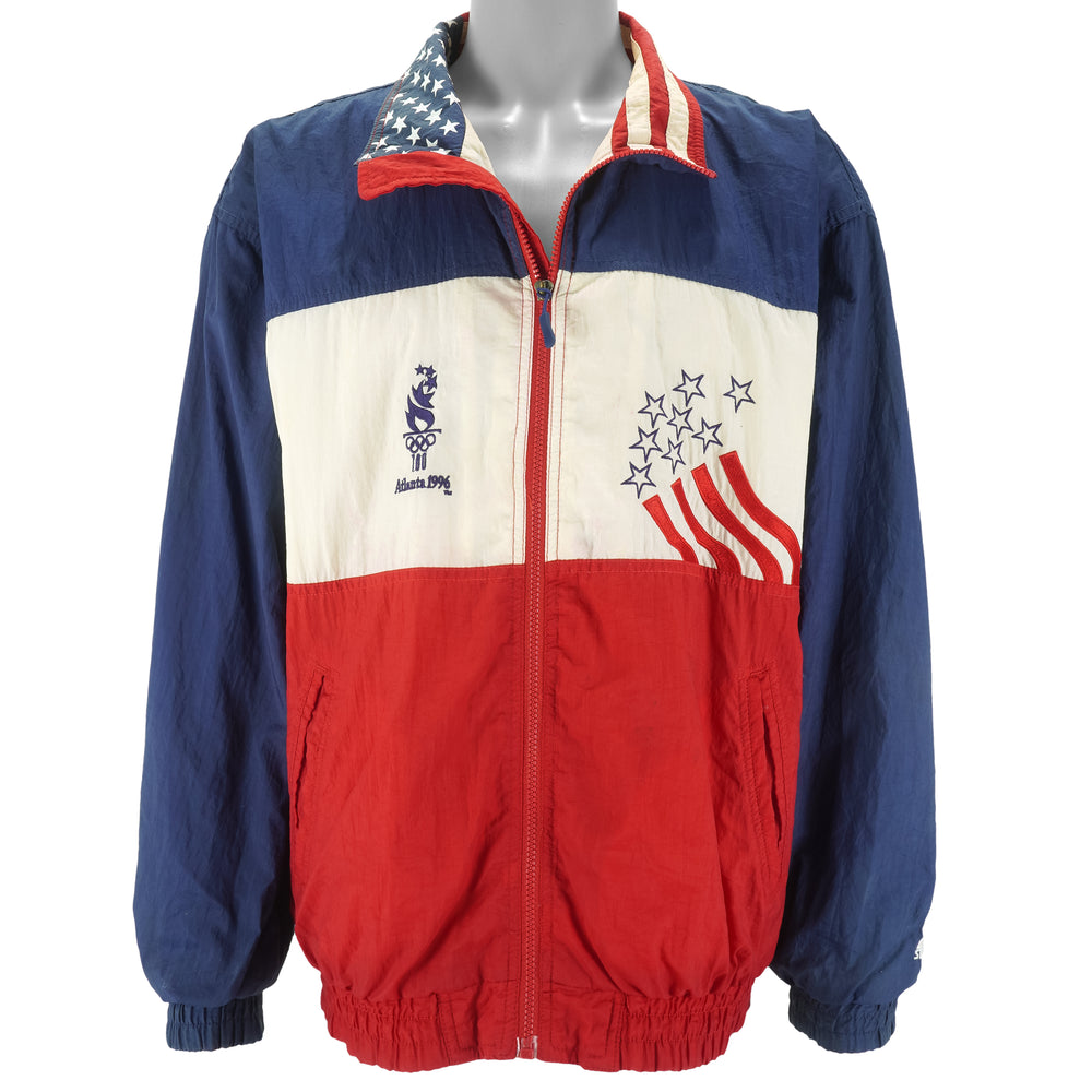 Starter - Atlanta Olympics, Team USA Embroidered Windbreaker 1996 Large Vintage Retro