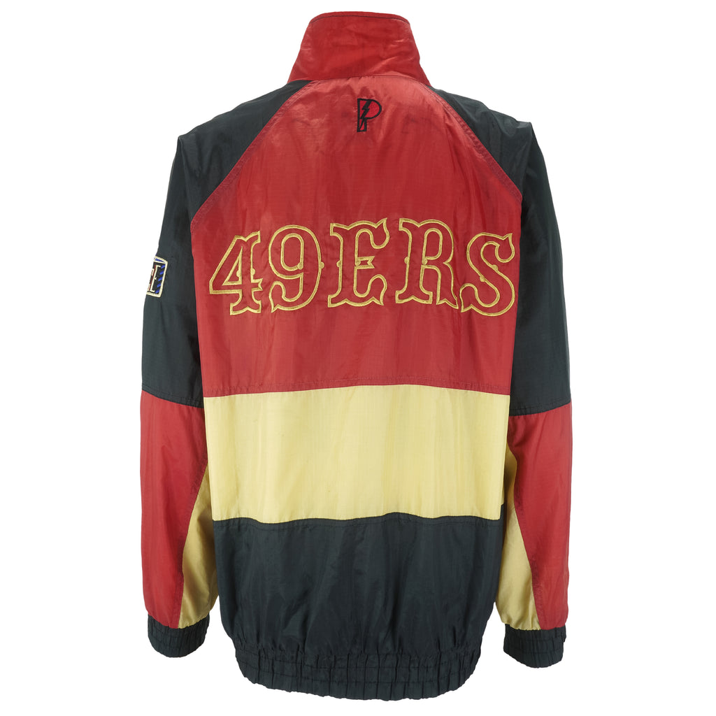NFL (Pro Player) - San Francisco 49ers Zip-Up Windbreaker 1990s Large Vintage Retro Football