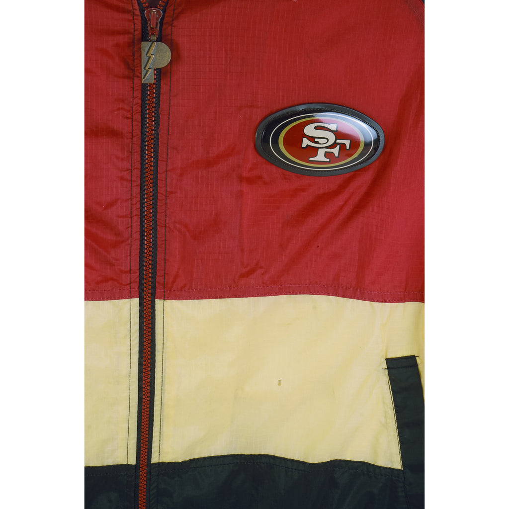 NFL (Pro Player) - San Francisco 49ers Zip-Up Windbreaker 1990s Large Vintage Retro Football