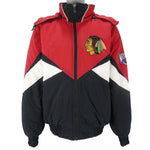 NHL (Pro Player) - Chicago Blackhawks Hooded Jacket 1990s Large Vintage Retro Hockey