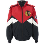 NHL (Pro Player) - Chicago Blackhawks Hooded Puffer Jacket 1990s Large