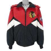 NHL (Pro Player) - Chicago Blackhawks Hooded Jacket 1990s Large Vintage Retro Hockey
