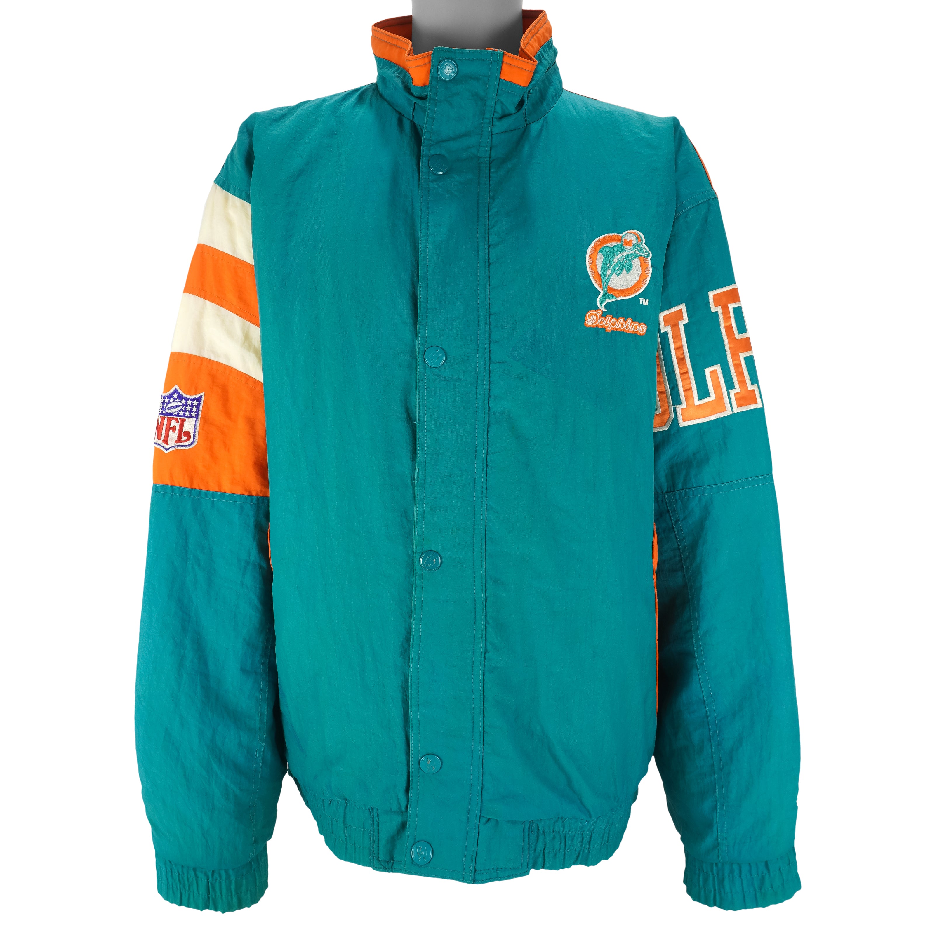 Starter - Miami Dolphins Zip-Up Jacket 1990s X-Large Vintage Retro Football