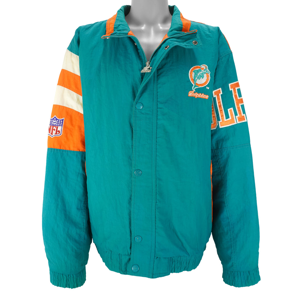 Starter - Miami Dolphins Zip-Up Jacket 1990s X-Large Vintage Retro Football