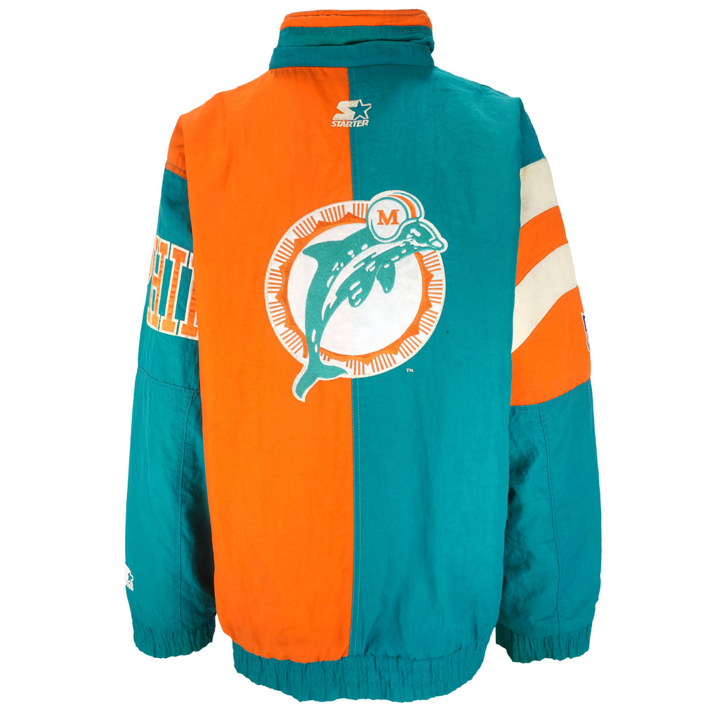 Starter - Miami Dolphins Zip-Up Jacket 1990s X-Large Vintage Retro Football