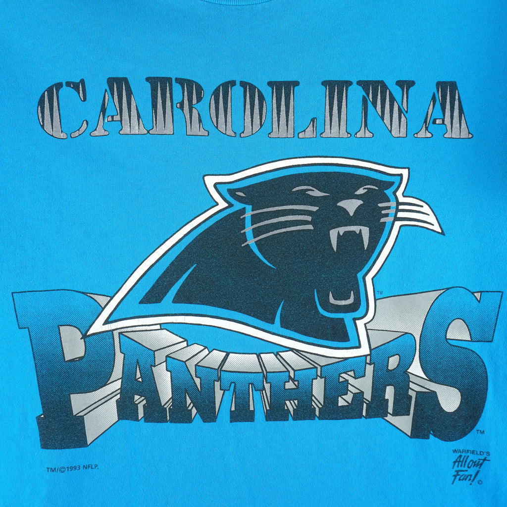 NFL (True Fan) - Carolina Panthers Single Stitch T-Shirt 1993 Large Vintage Retro Football