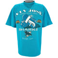 NHL (Soft Wear) - San Jose Sharks Single Stitch T-Shirt 1992 Large Vintage Retro Hockey