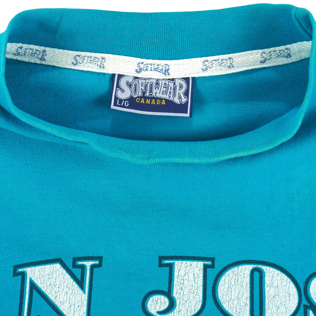 NHL (Soft Wear) - San Jose Sharks Single Stitch T-Shirt 1992 Large Vintage Retro Hockey