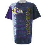 NFL (Team Apparel) - Baltimore Ravens Tie-Dye T-Shirt 2000s X-Large
