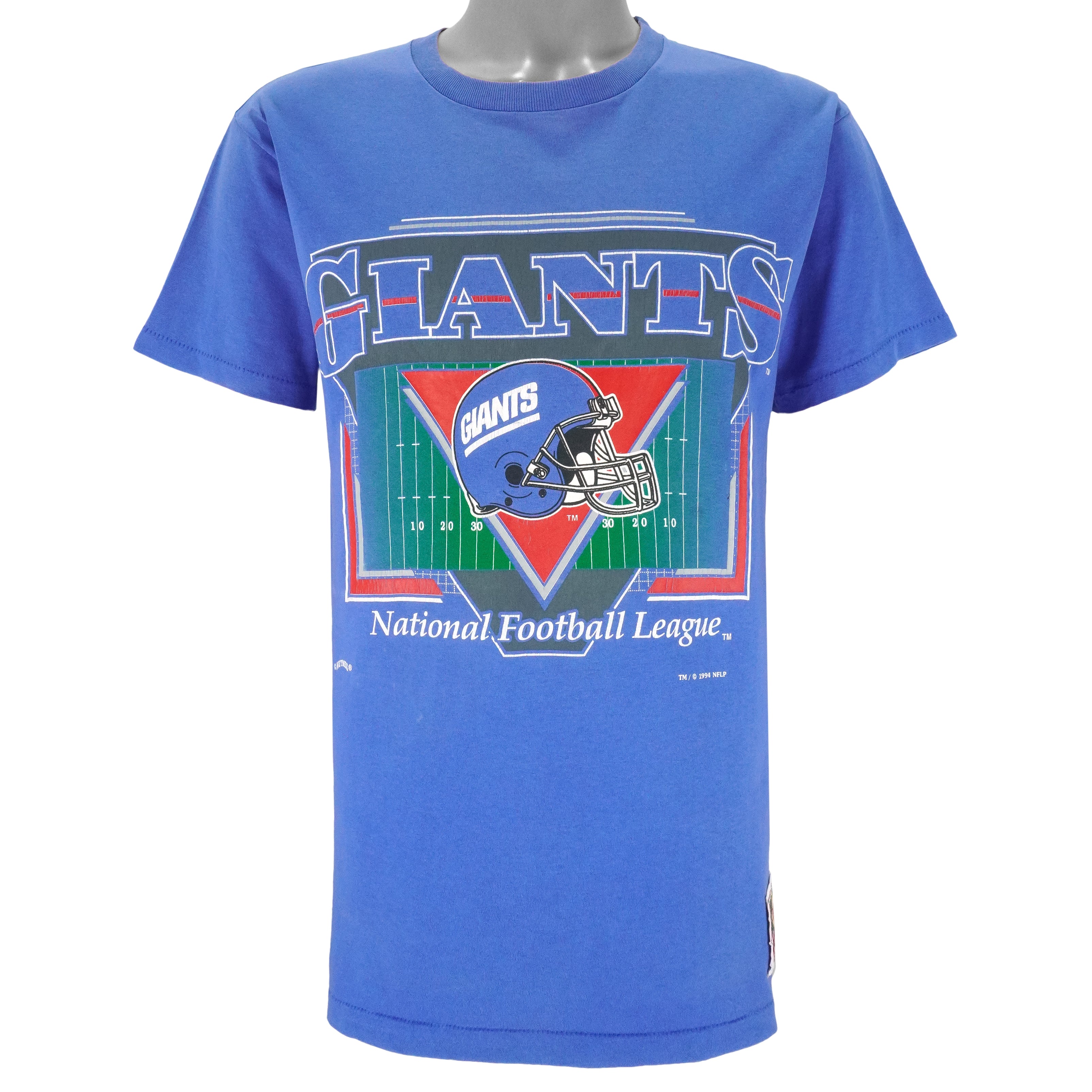 NFL (Nutmeg) - New York Giants Helmet Single Stitch T-Shirt 1994 Medium Vintage Retro Football
