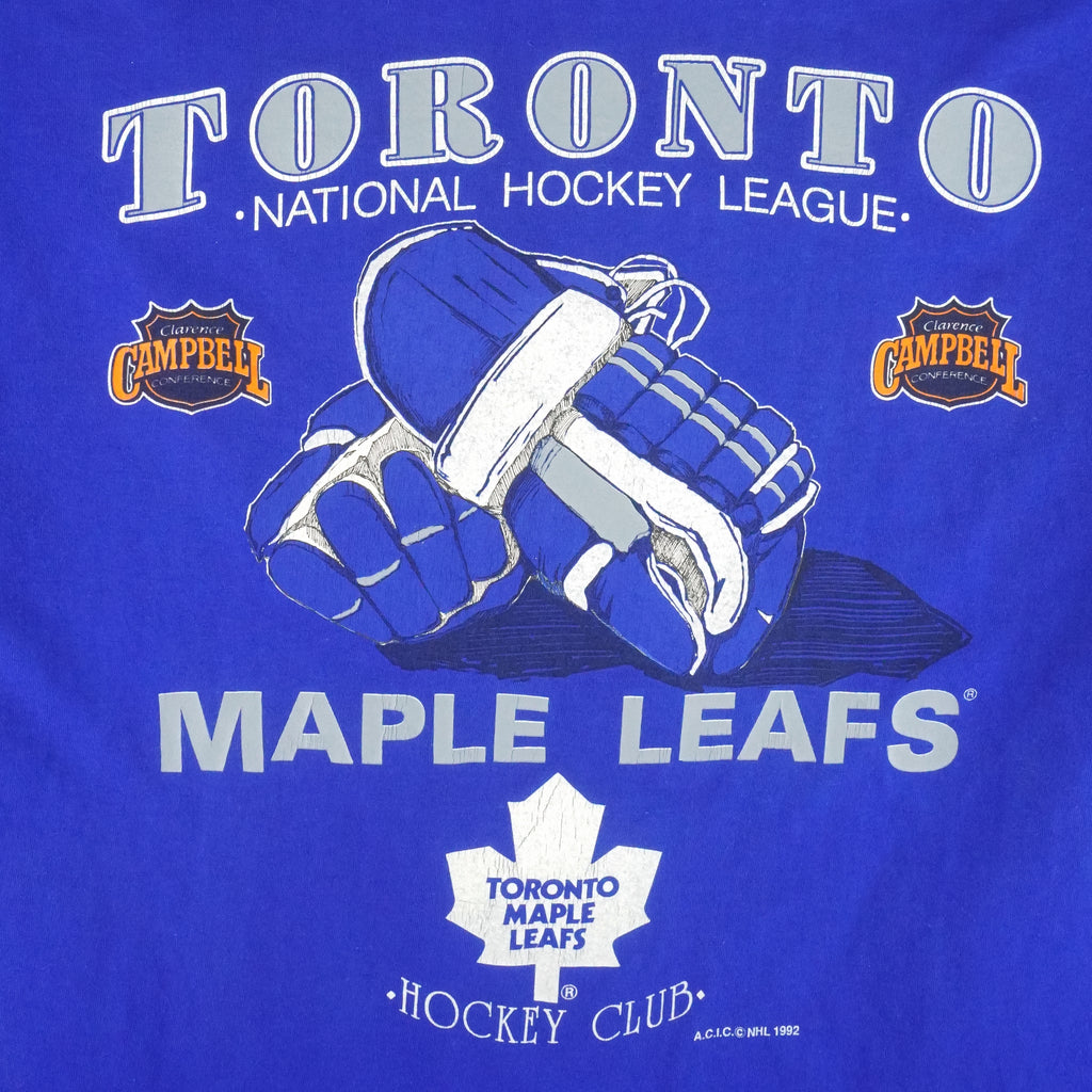 NHL (Softwear) - Toronto Maple Leafs Single Stitch T-Shirt 1992 Large Vintage Retro Hockey
