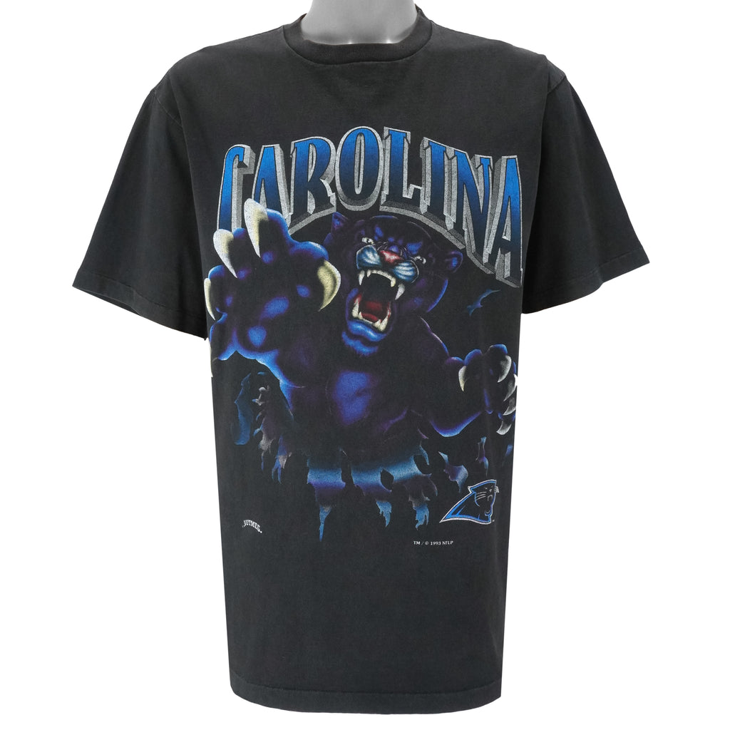NFL (Nutmeg) - Carolina Panthers Breakout Single Stitch T-Shirt 1993 Large Vintage Retro Football