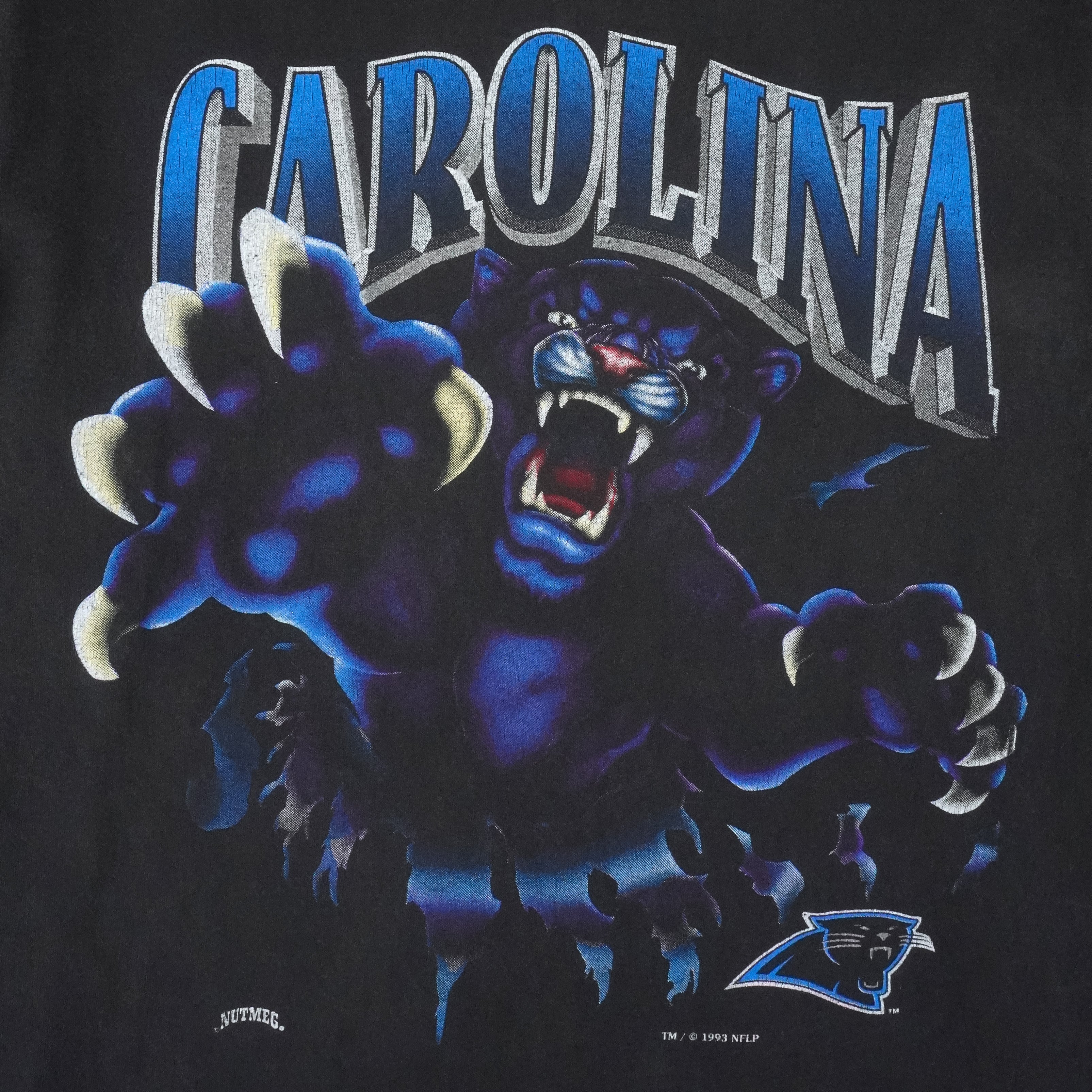 NFL (Nutmeg) - Carolina Panthers Breakout Single Stitch T-Shirt 1993 Large Vintage Retro Football