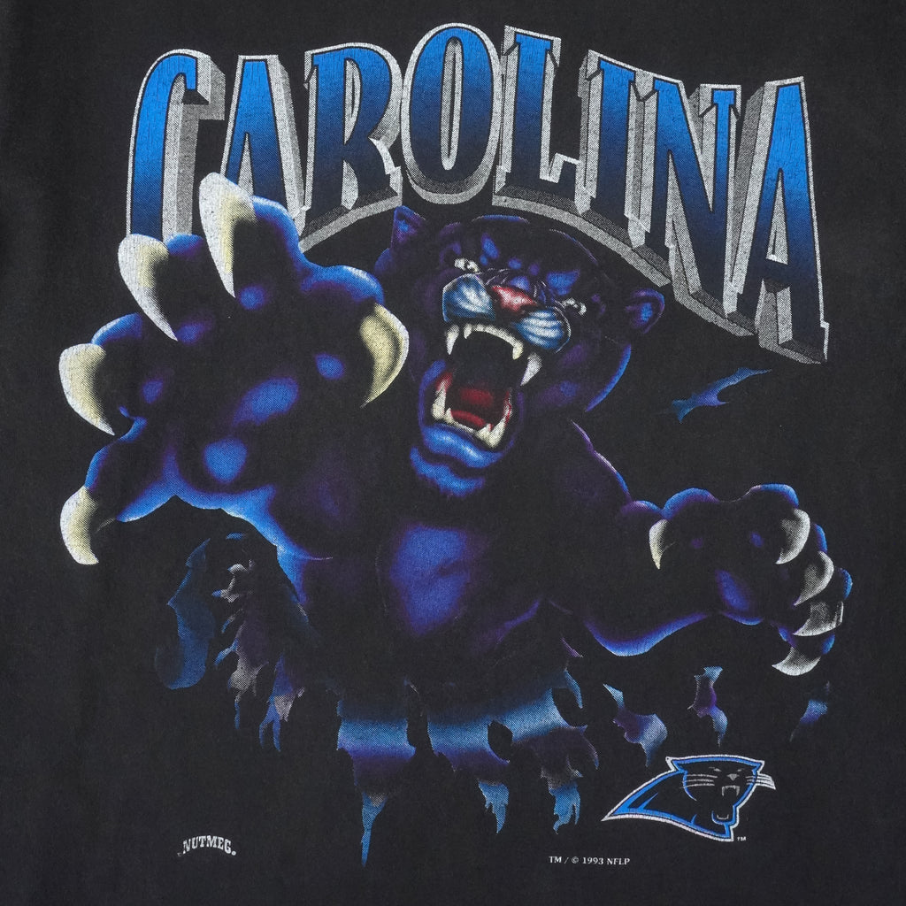 NFL (Nutmeg) - Carolina Panthers Breakout Single Stitch T-Shirt 1993 Large Vintage Retro Football