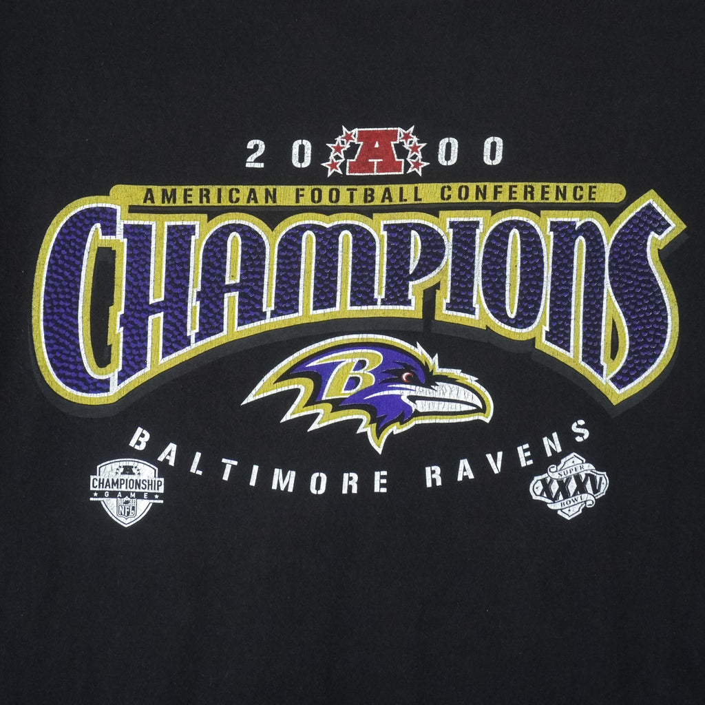 NFL (Logo Athletic) - Baltimore Ravens Super Bowl Champs 35th T-Shirt 1990s XX-Large Vintage Retro Football