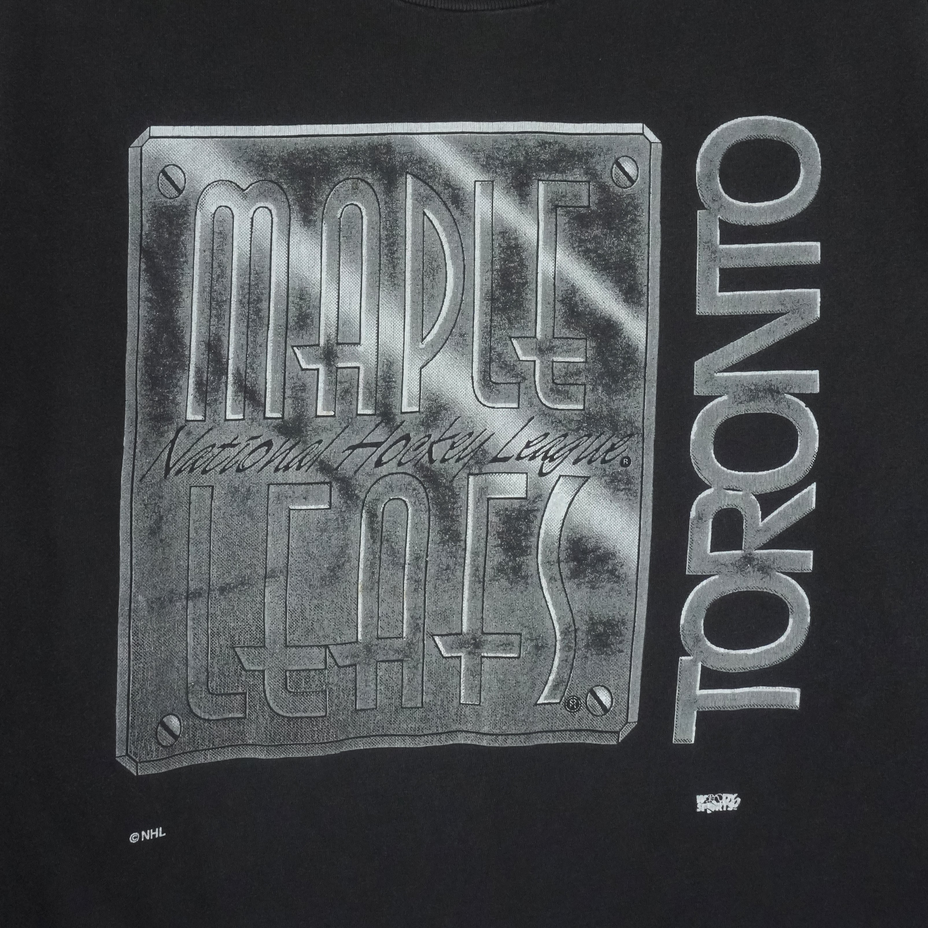 NHL (Hanes) - Toronto Maple Leafs ฺSingle Stitch T-Shirt 1990s X-Large Vintage Retro Hockey