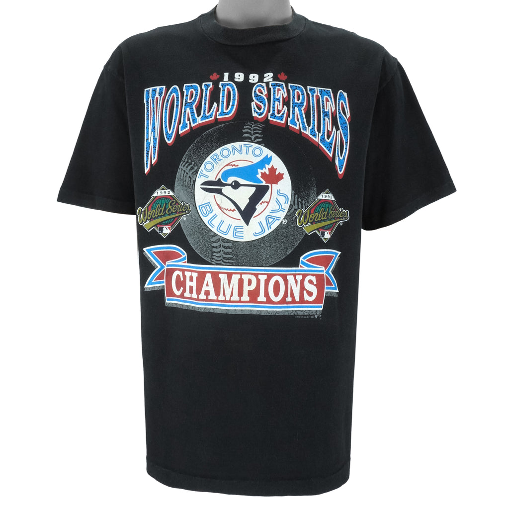 MLB (Waves) - Toronto Blue Jays World Series Champs T-Shirt 1992 Large Vintage Retro Baseball