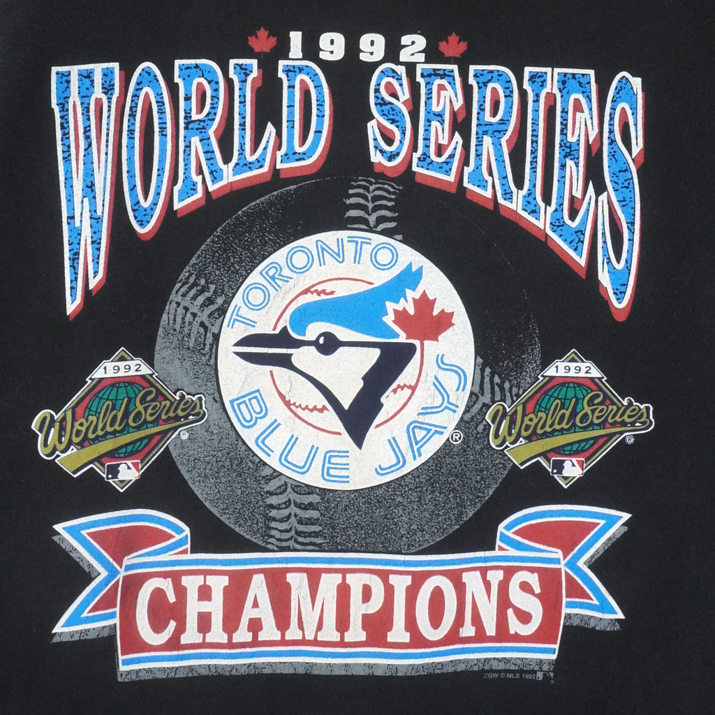 MLB (Waves) - Toronto Blue Jays World Series Champs T-Shirt 1992 Large Vintage Retro Baseball