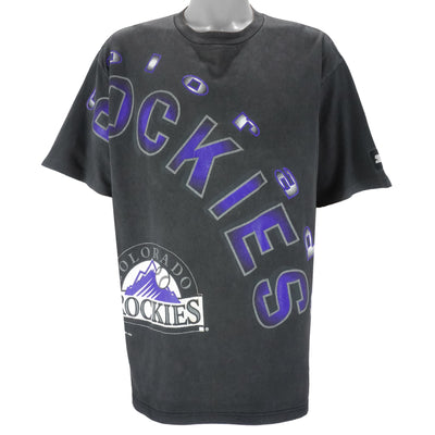 Starter (MLB) - Colorado Rockies Sweeping Arch T-Shirt 1993 X-Large