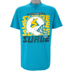 NFL (WLAF) - Sacramento Surge Helmet World League Football T-Shirt 1991 Large Vintage Retro