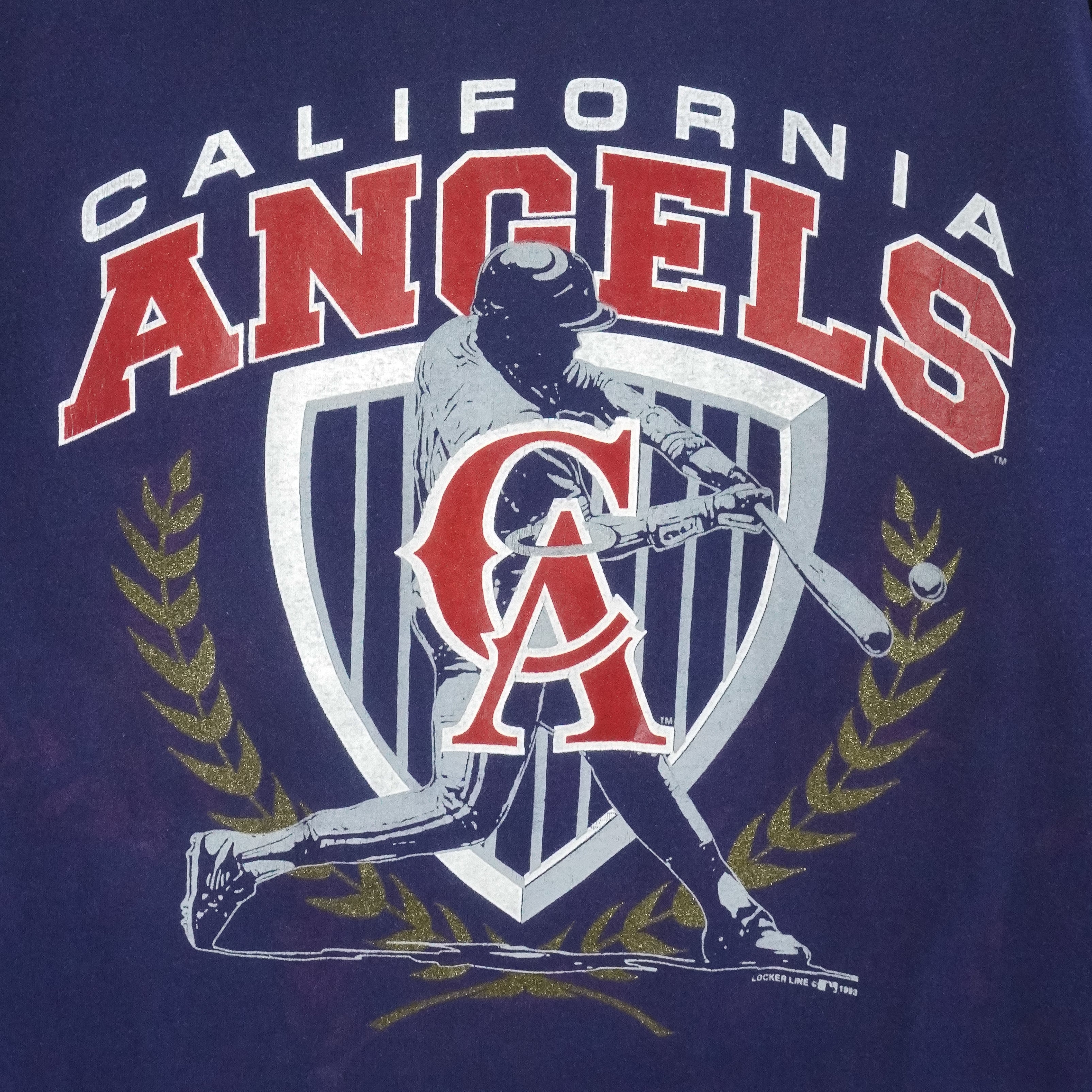 MLB (Locker Line) - California Angels Single Stitch T-Shirt 1993 Large Vintage Retro Baseball