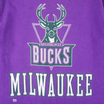 NBA (Pro Player) - Milwaukee Bucks Single Stitch T-Shirt 1990s Large Vintage Retro Basketball