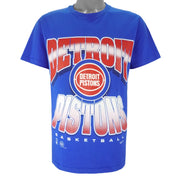 NBA (Hanes) - Detroit Pistons Single Stitch T-Shirt 1990s Medium Vintage Retro Basketball