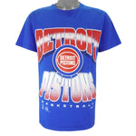 NBA (Hanes) - Detroit Pistons Single Stitch T-Shirt 1990s Medium Vintage Retro Basketball