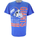 NFL (Competitor) - New York Giants Helmet Single Stitch T-Shirt 1993 Large Vintage Retro Football