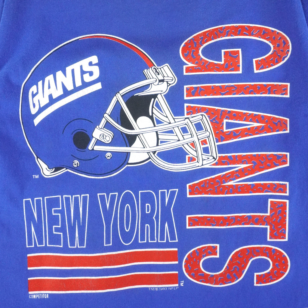 NFL (Competitor) - New York Giants Helmet Single Stitch T-Shirt 1993 Large Vintage Retro Football