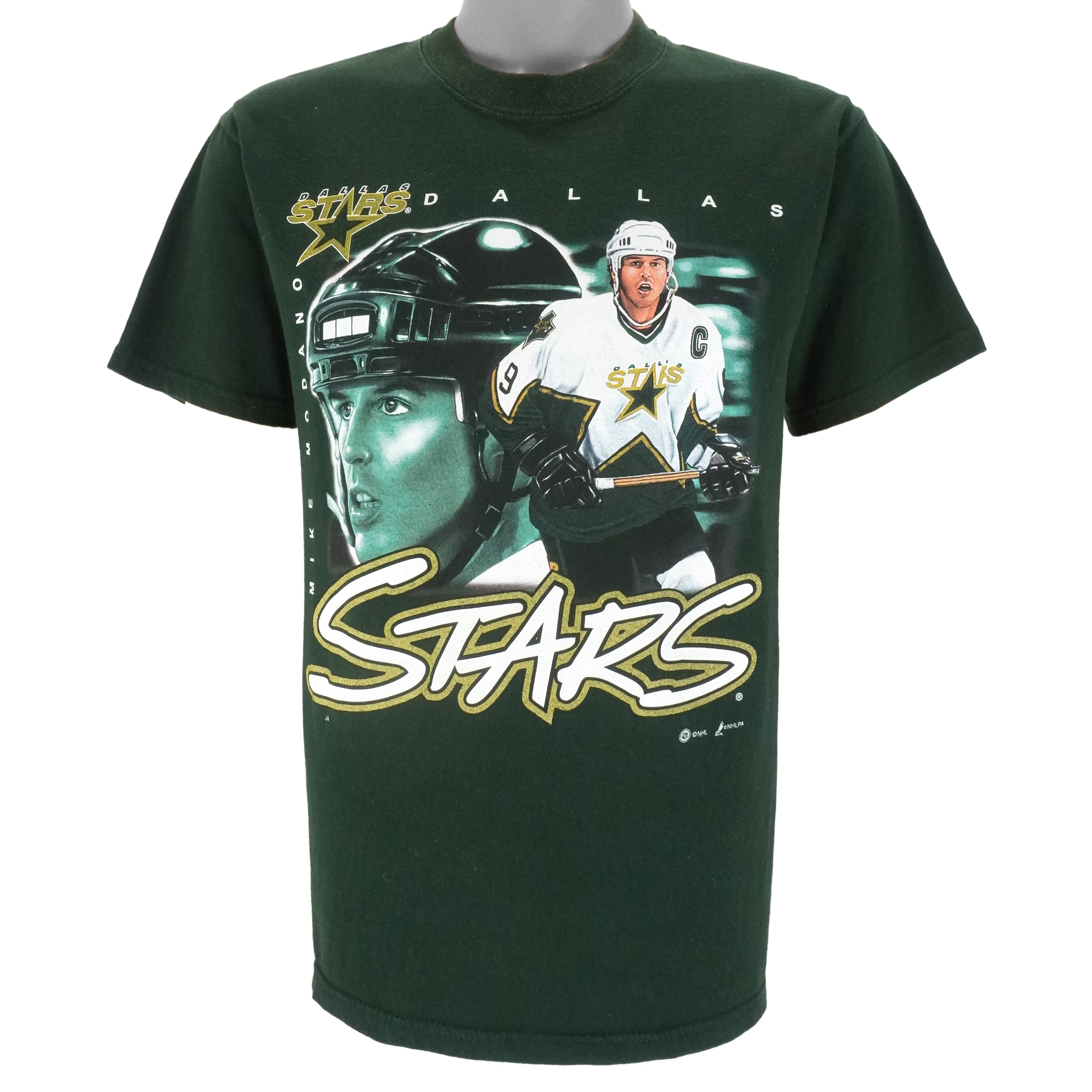 NHL (Sport Attack) - Dallas Stars, Mike Modano T-Shirt 1990s Medium Vintage Retro Hockey