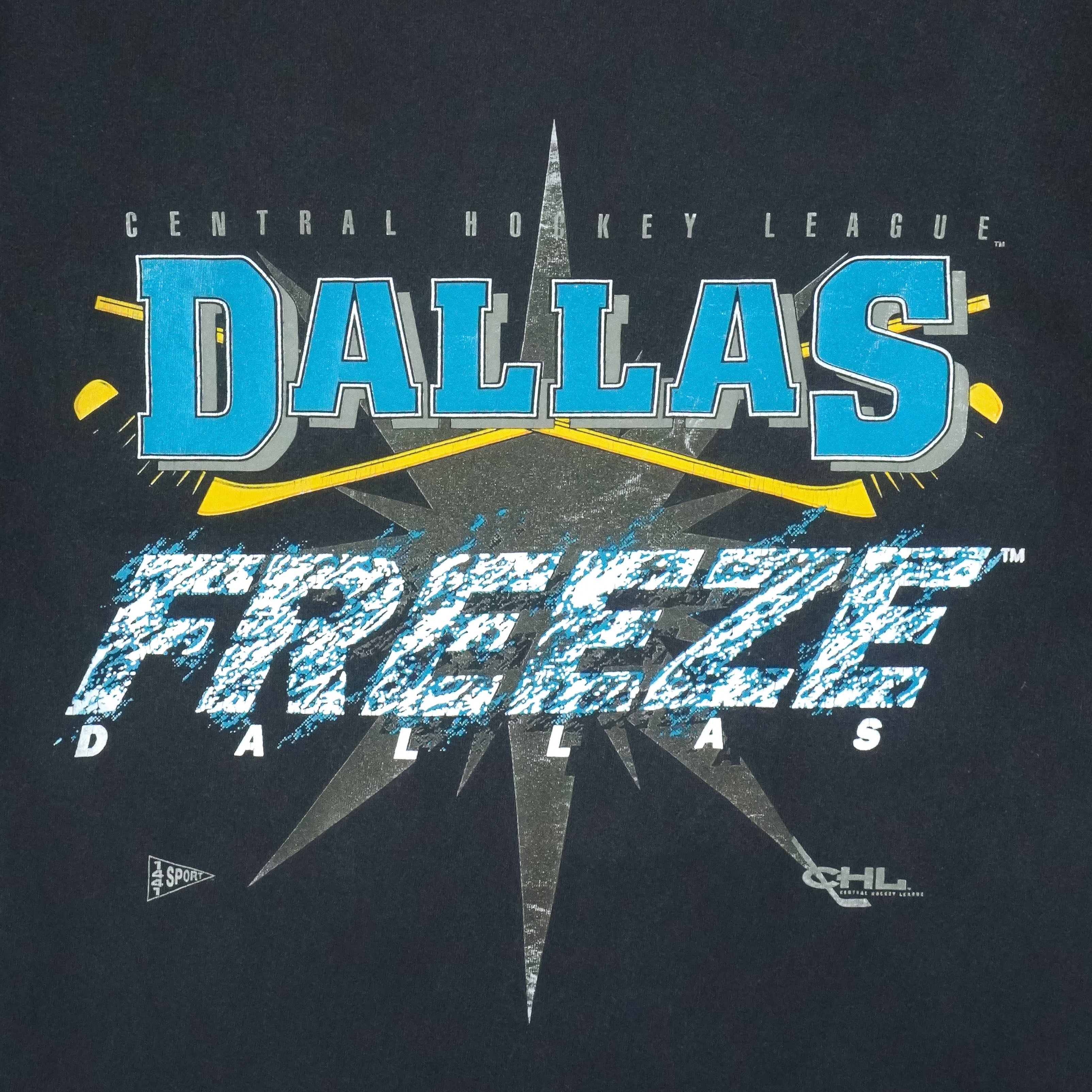 Vintage CHL (Top Dawg) - Dallas Freeze Single Stitch T-Shirt 1992 Large in black