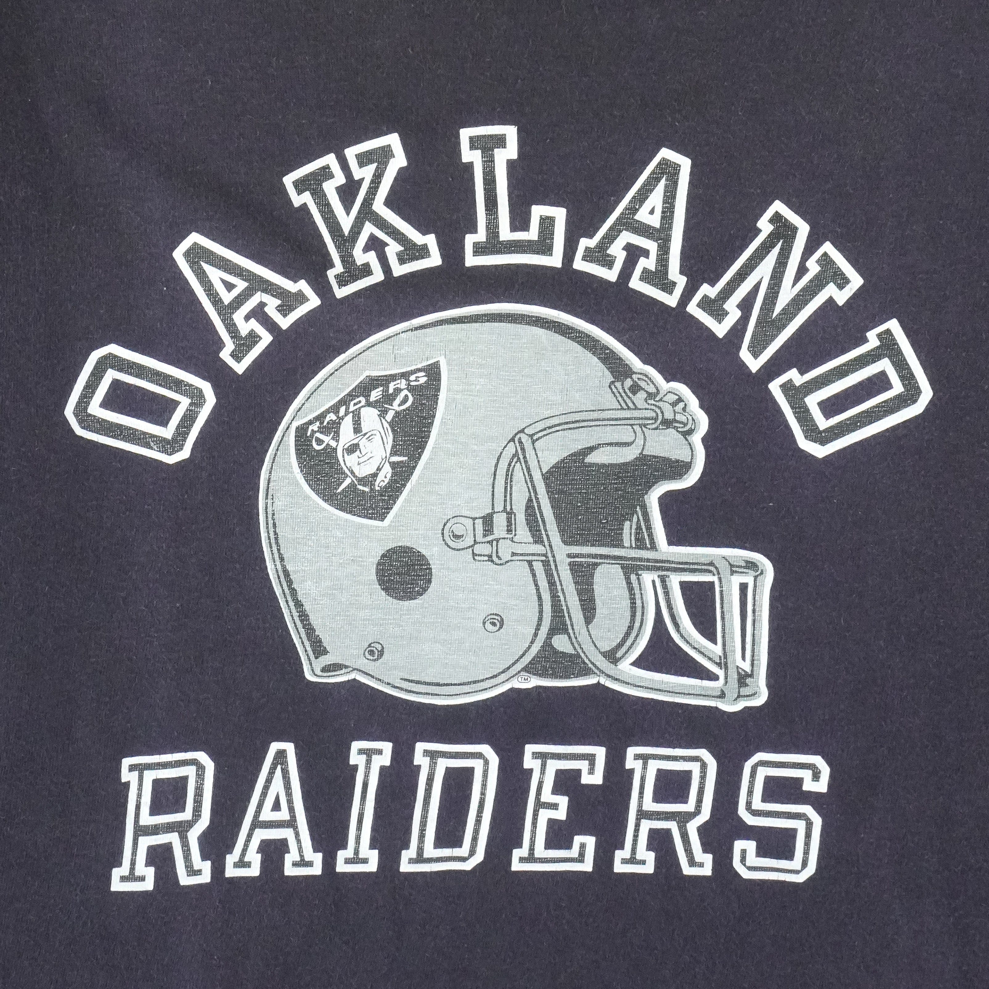 Champion - NFL Oakland Raiders Helmet Single Stitch T-Shirt 1980s X-Large Vintage Retro Football