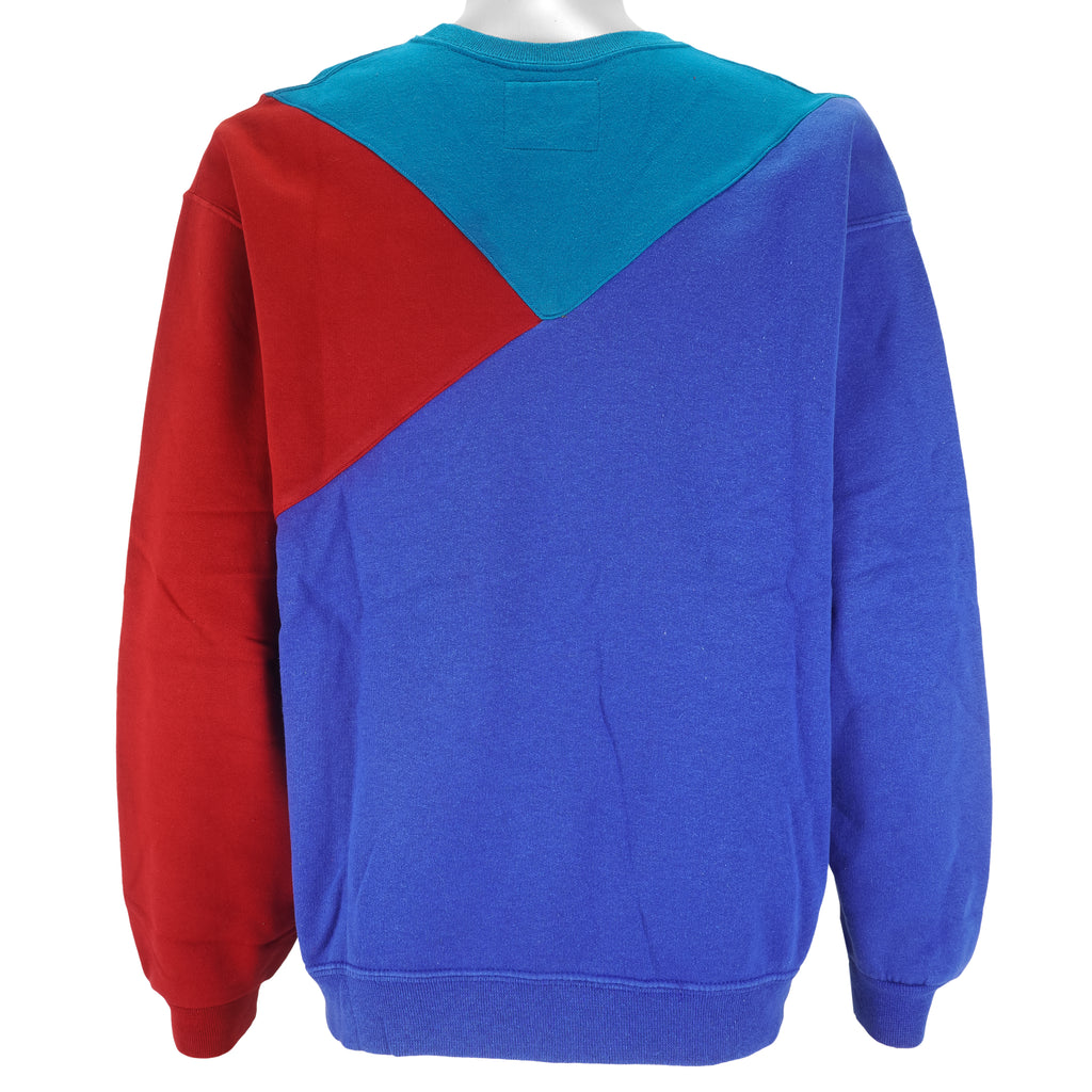 Reworked (Nike) - Classic Mini Swoosh Tricolor Crew Neck Sweatshirt Large Vintage Retro