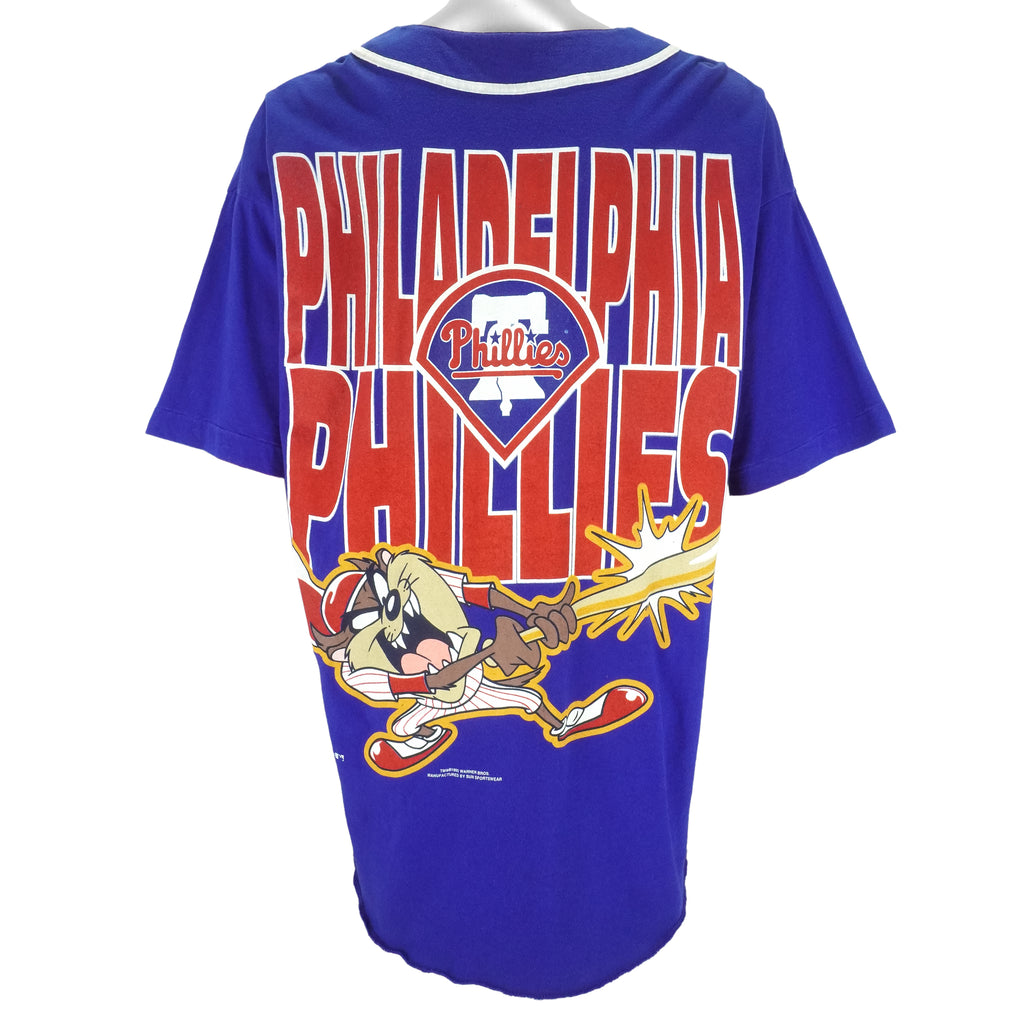MLB (Sun Sportswear) - Philadelphia Phillies X Taz Jersey 1995 X-Large Vintage Retro Baseball