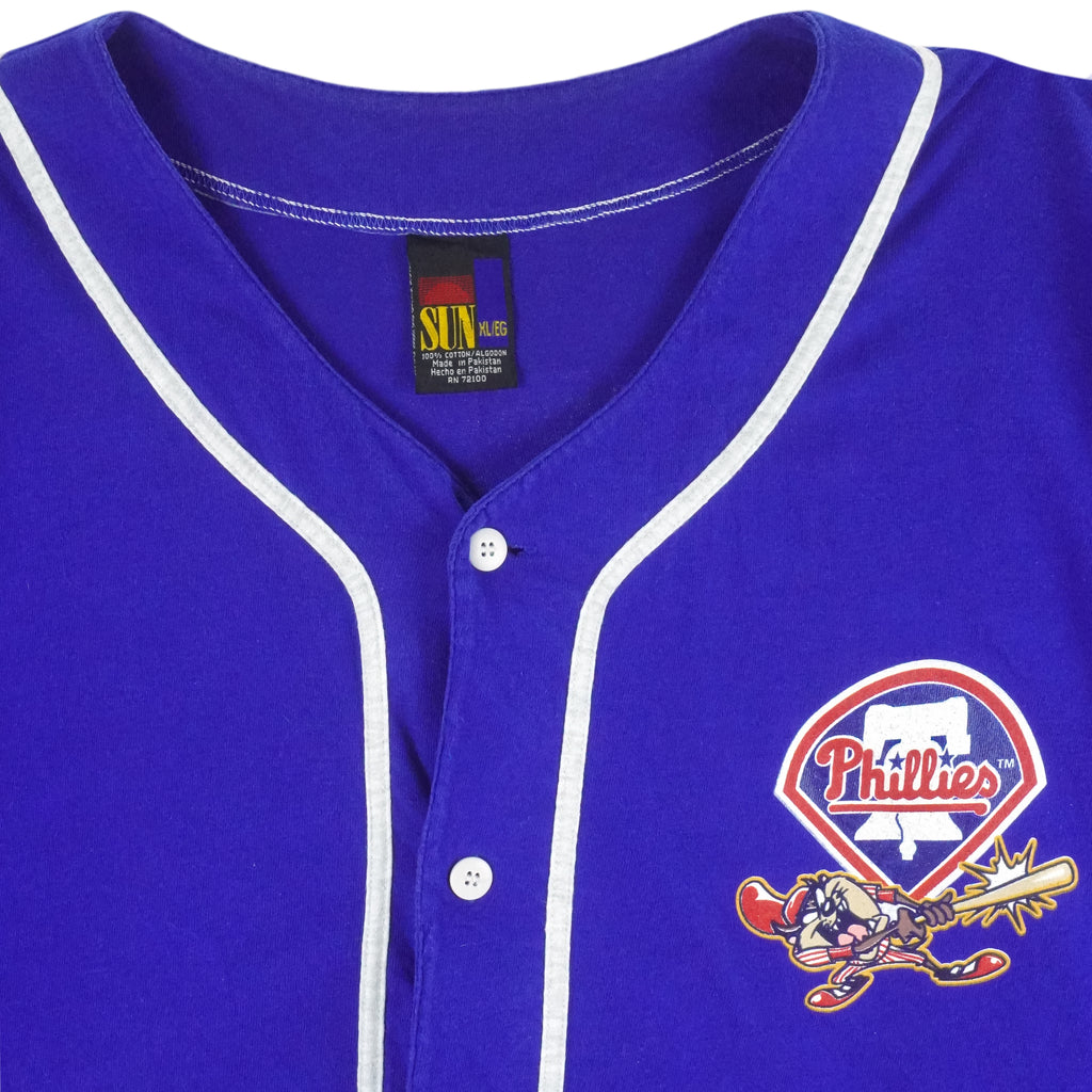 MLB (Sun Sportswear) - Philadelphia Phillies X Taz Jersey 1995 X-Large Vintage Retro Baseball