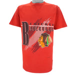 NHL (Nutmeg) - Chicago Blackhawks Single Stitch T-Shirt 1990s Large Vintage Retro Hockey