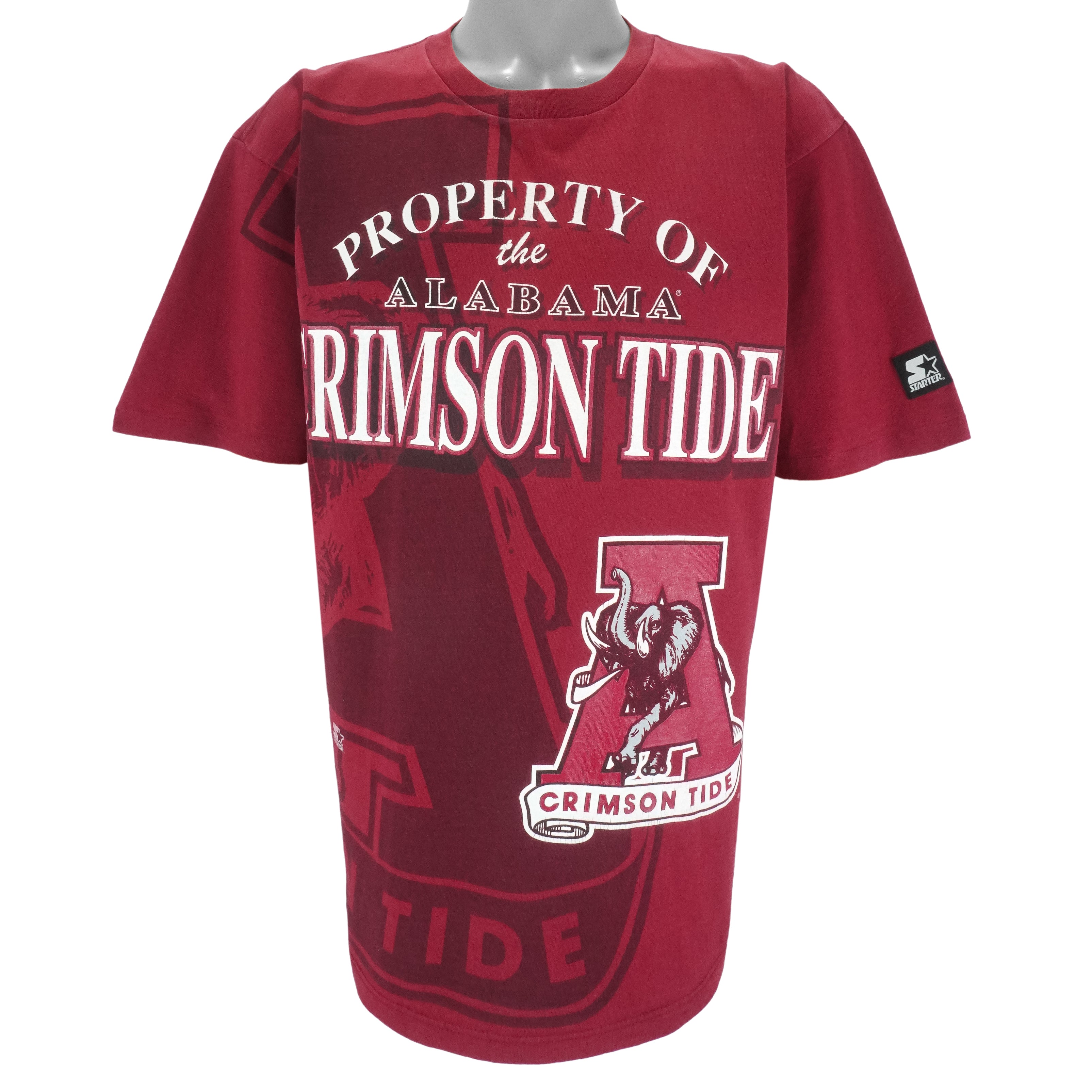 Starter - NCAA Alabama Crimson Tide Single Stitch T-Shirt 1990s Large Vintage Retro College