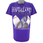 MLB (College Concepts) - Colorado Rockies Single Stitch T-Shirt 1995 Large Vintage Retro Baseball