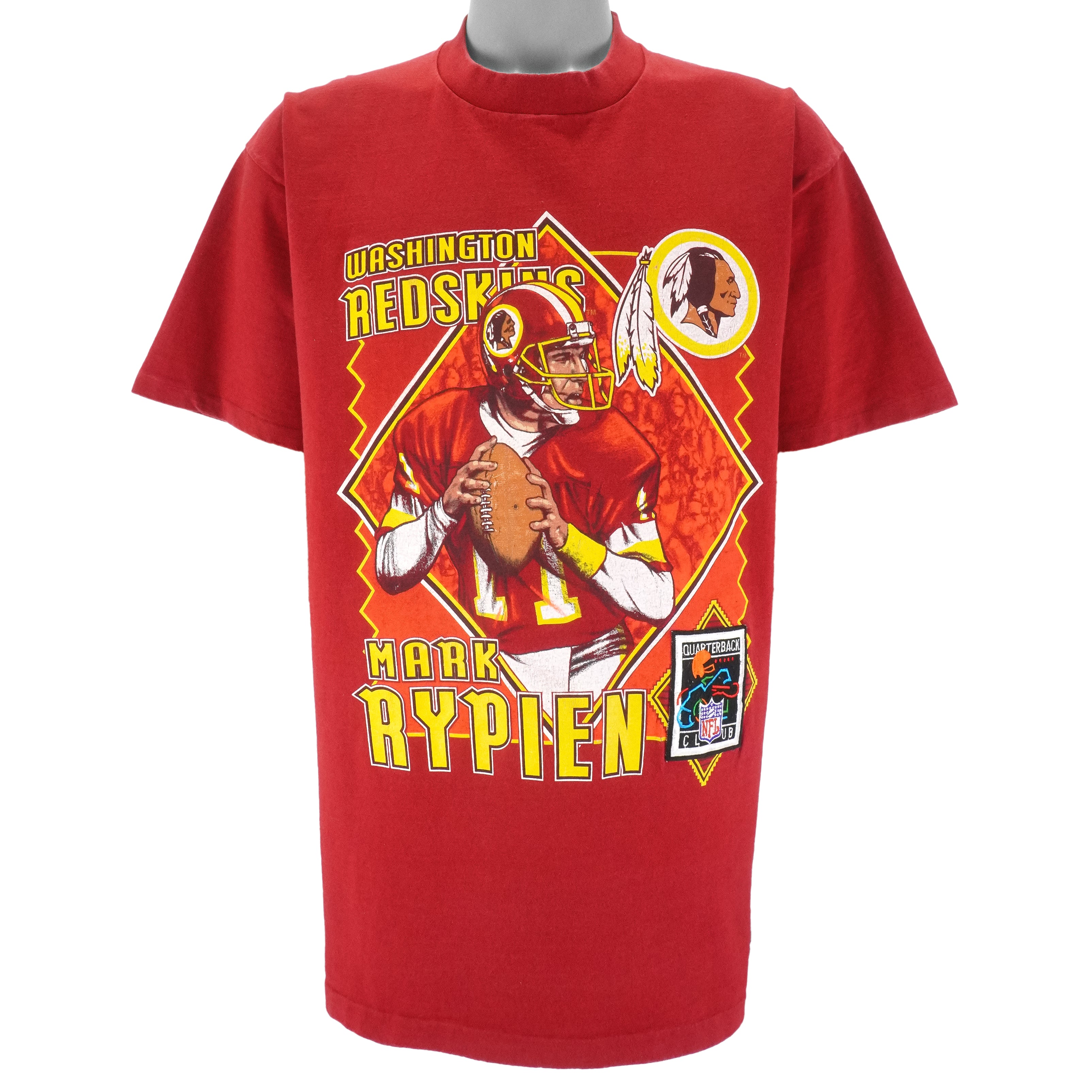 NFL (Nutmeg) - Washington Redskins Mark Rypien T-Shirt 1990s X-Large Vintage Retro Football