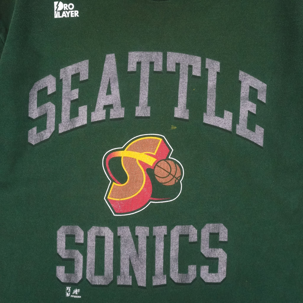 NBA (Pro Player) - Seattle SuperSonics Single Stitch T-Shirt 1990s X-Large Vintage Retro Basketball