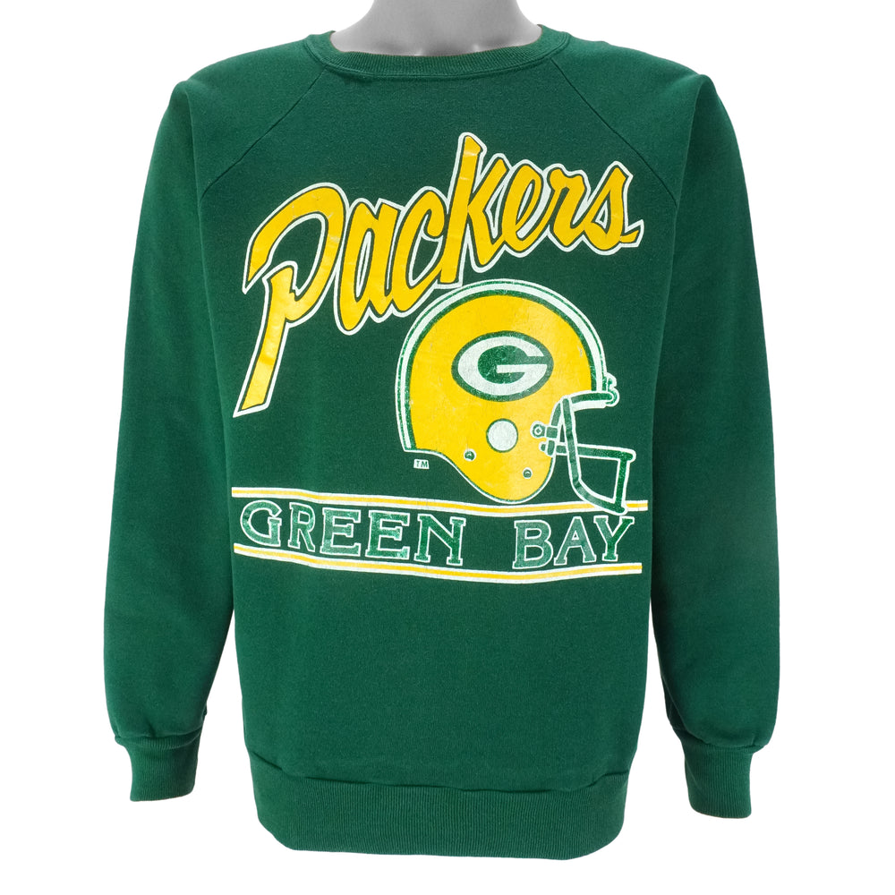 NFL - Green Bay Packers Helmet Crew Neck Sweatshirt 1990s X-Large Vintage Retro Football