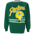 NFL - Green Bay Packers Helmet Crew Neck Sweatshirt 1990s X-Large Vintage Retro Football