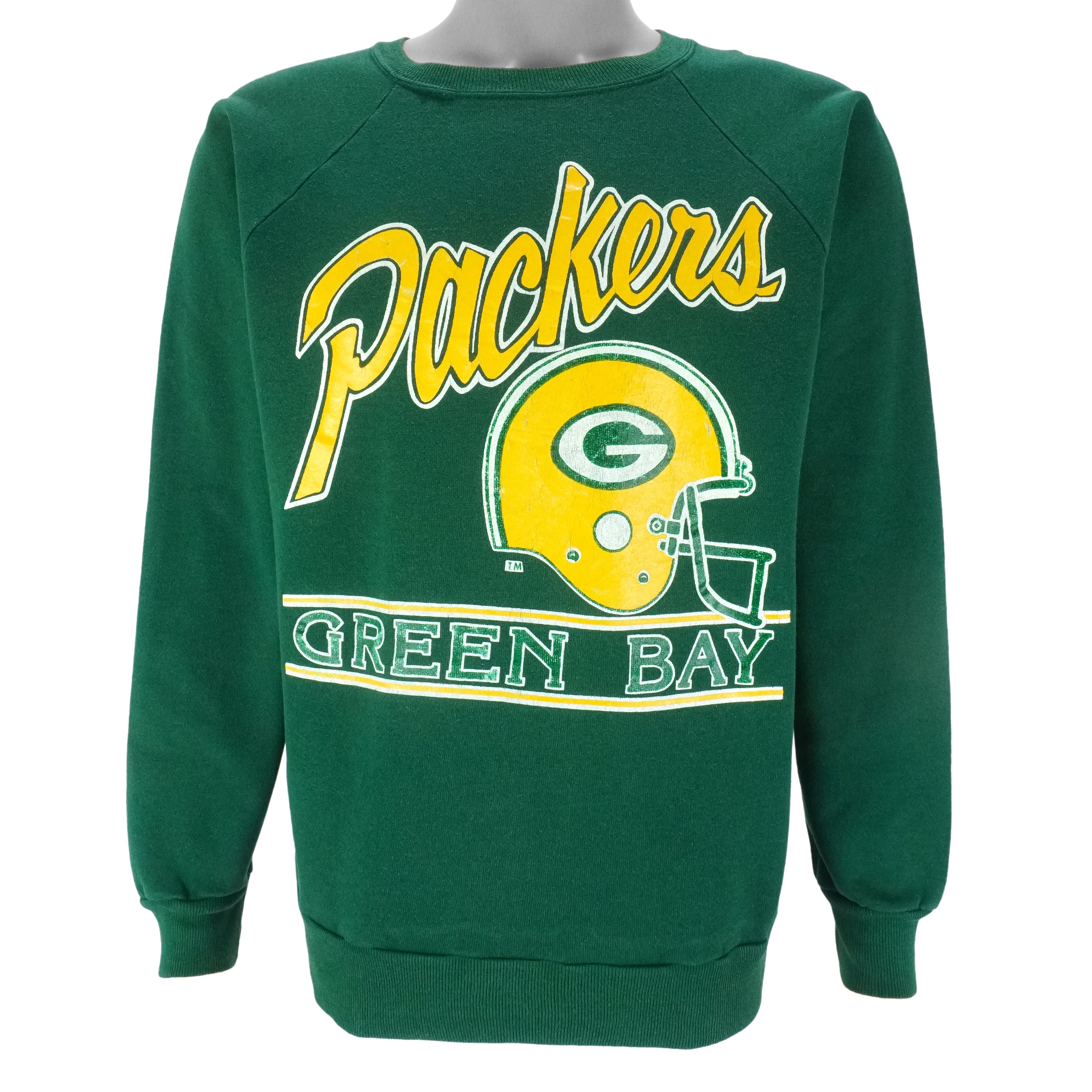NFL - Green Bay Packers Helmet Crew Neck Sweatshirt 1990s X-Large Vintage Retro Football
