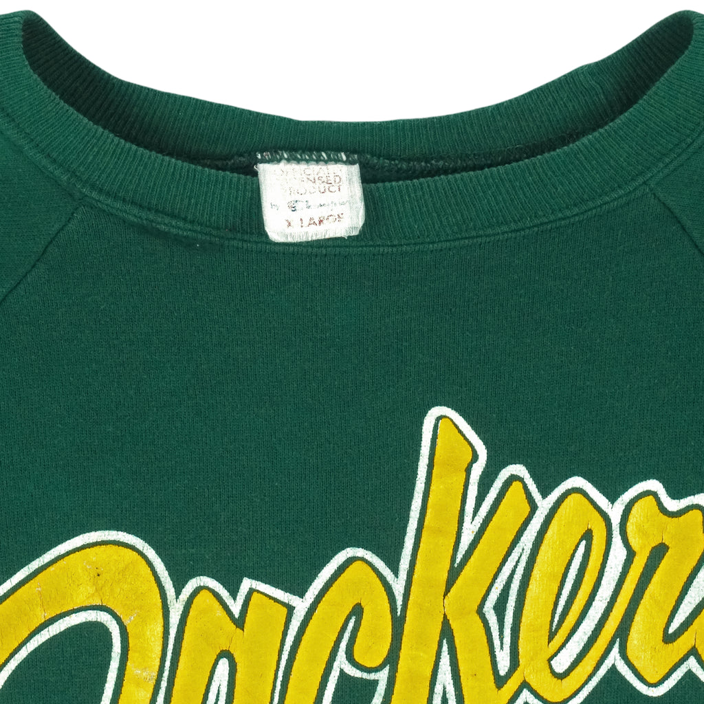 NFL - Green Bay Packers Helmet Crew Neck Sweatshirt 1990s X-Large Vintage Retro Football