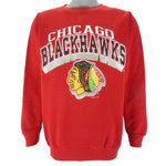 NHL (Tultex) - Chicago Blackhawks Crew Neck Sweatshirt 1991 Large Vintage Retro Hockey